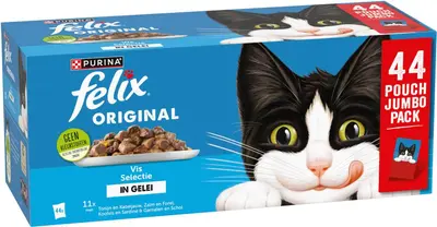 FELIX Original met Zalm en Forel in Gelei, nat kattenvoeder, 85g portiezakje - afbeelding 4