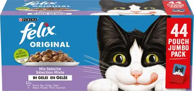 FELIX® Original Mix Selectie in Gelei kattenvoer 44x85g - afbeelding 2