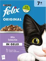 Felix Original Senior 7+ mix selectie in gelei rund, kip & kalkoen 12 x 85g - afbeelding 2