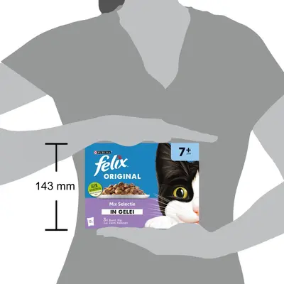 Felix Original Senior 7+ mix selectie in gelei rund, kip & kalkoen 12 x 85g - afbeelding 5