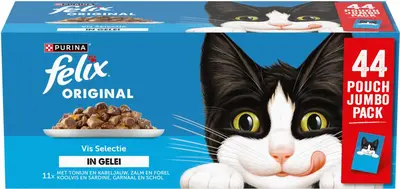 FELIX Original Vis Selectie in Gelei kattenvoer 44x85g - afbeelding 1