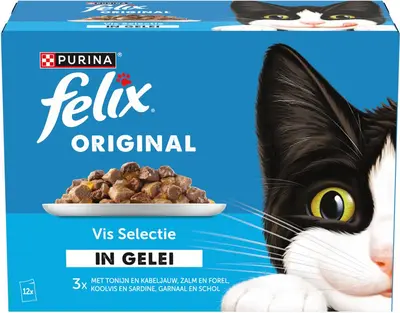 Felix Original vis selectie in gelei tonijn, zalm & koolvis 12 x 85g - afbeelding 6