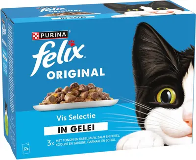 Felix Original vis selectie in gelei tonijn, zalm & koolvis 12 x 85g - afbeelding 3