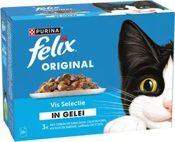 Felix Original vis selectie in gelei tonijn, zalm & koolvis 12 x 85g - afbeelding 3