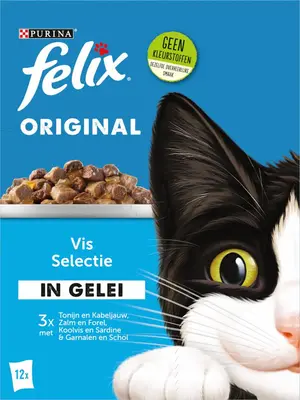 Felix Original vis selectie in gelei tonijn, zalm & koolvis 12 x 85g - afbeelding 2