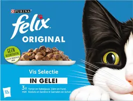Felix Original vis selectie in gelei tonijn, zalm & koolvis 12 x 85g - afbeelding 1