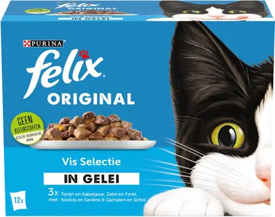 Felix Original vis selectie in gelei tonijn, zalm & koolvis 12 x 85g - afbeelding 3