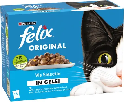 Felix Original vis selectie in gelei tonijn, zalm & koolvis 12 x 85g - afbeelding 4