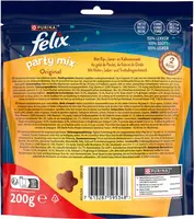 FELIX Party Mix Original met Kip-, Lever- en Kalkoensmaak kattensnacks 200g - afbeelding 3