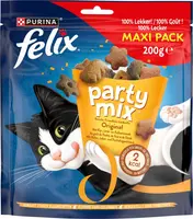 FELIX Party Mix Original met Kip-, Lever- en Kalkoensmaak kattensnacks 200g - afbeelding 4