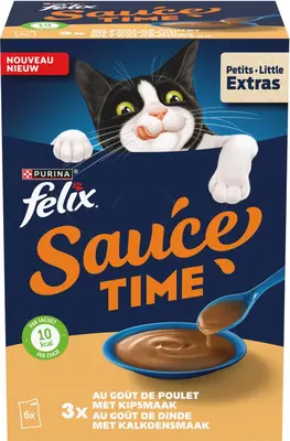 FELIX Sauce Time met Kip- en Kalkoensmaak natvoer 6x40g - afbeelding 4
