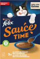 FELIX Sauce Time met Kip- en Kalkoensmaak natvoer 6x40g - afbeelding 2