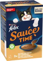FELIX Sauce Time met Kip- en Kalkoensmaak natvoer 6x40g - afbeelding 3