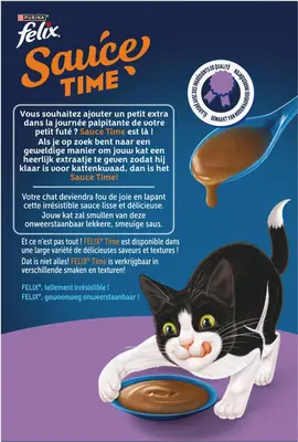 FELIX Sauce Time met Kip- en Zalmsmaak natvoer 6x40g - afbeelding 1