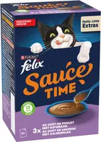 FELIX Sauce Time met Kip- en Zalmsmaak natvoer 6x40g - afbeelding 2