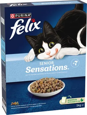 Felix Senior Sensations met een heerlijke combinatie van Kip en Kalkoen en met Groenten, droog kattenvoer - afbeelding 3