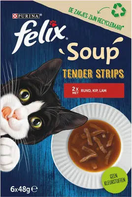 Felix Soup Filets rund, kip & lam 6 x 48g - afbeelding 3