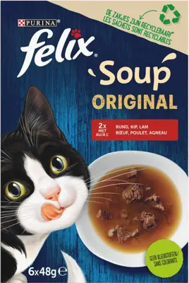 Felix Soup Original rund, kip & lam 6 x 48g - afbeelding 1