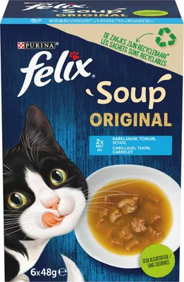 FELIX® Soup Original Vis Selectie met Rund, Kip, Lam 6x48g - afbeelding 6