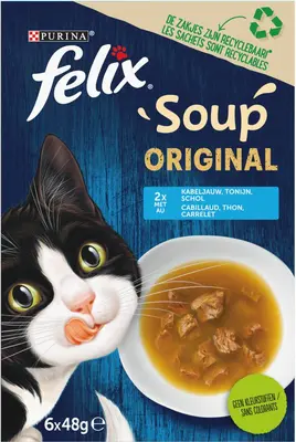 FELIX® Soup Original Vis Selectie met Rund, Kip, Lam 6x48g - afbeelding 2