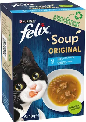 FELIX® Soup Original Vis Selectie met Rund, Kip, Lam 6x48g - afbeelding 5