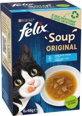 Felix Soup visselectie kabeljauw, tonijn & schol 6 x 48g - afbeelding 6