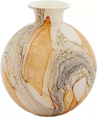 Fidrio bolvase with neck glazen vaas 19cm beach