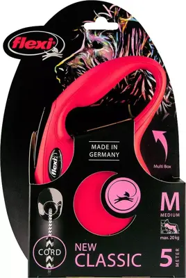 flexi rollijn CLASSIC cord M rood, 5 meter - afbeelding 1