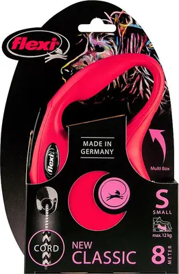 flexi rollijn CLASSIC cord S rood, 8 meter. - afbeelding 1
