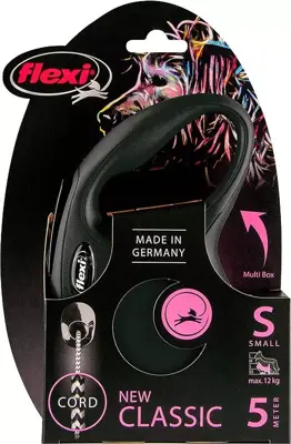 flexi rollijn CLASSIC cord S zwart, 5 meter - afbeelding 1