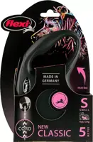 flexi rollijn CLASSIC cord S zwart, 5 meter - afbeelding 1
