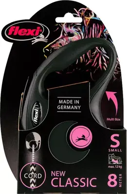 Flexi rollijn CLASSIC cord S zwart 8 meter - afbeelding 1