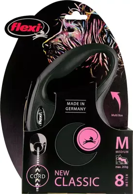 Flexi rollijn Classic zwart 8m - M - afbeelding 1