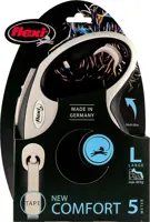 flexi rollijn NEW COMFORT tape L zwart, 5 meter. - afbeelding 1