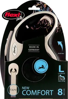 Flexi rollijn NEW COMFORT tape L zwart 8 meter - afbeelding 1