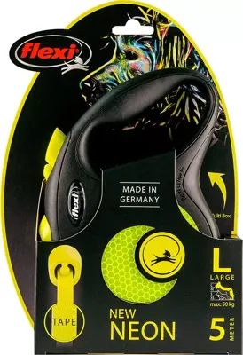 flexi rollijn NEW NEON tape L geel, 5 meter - afbeelding 1