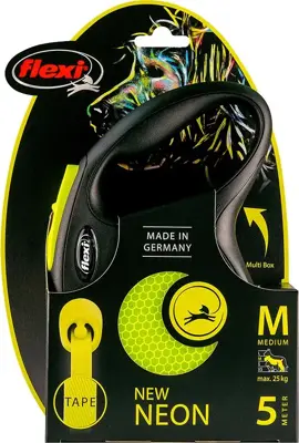 flexi rollijn NEW NEON tape M geel, 5 meter. - afbeelding 1