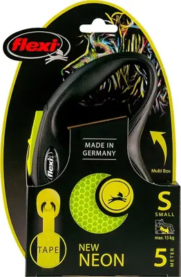 flexi rollijn NEW NEON tape S geel, 5 meter. - afbeelding 1