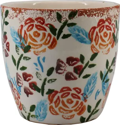 Floran Bloempot Rosa 18x17cm Wit - afbeelding 1