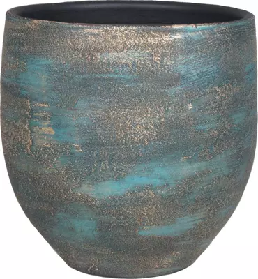 Floran Pot madeira 14x13cm blauw goud - afbeelding 1