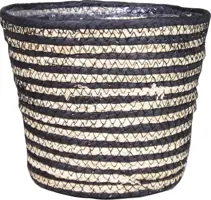 Floran Rotan plantenmand naturel/zwart 19x16cm met plastic kopen?