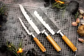 Forged Olive koksmes, hakbijl en universeel mes - afbeelding 5