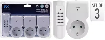 FX Control Contactdozen set van 3 stuks met afstandsbediening