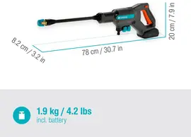 Gardena accu medium drukreiniger AquaClean kant-en-klare set - afbeelding 3