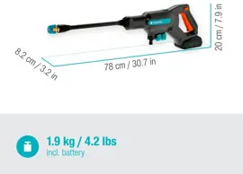 Gardena accu medium drukreiniger AquaClean kant-en-klare set - afbeelding 14