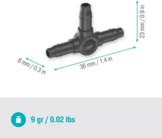 Gardena Micro Drip Systeem T-stuk 4,6 mm (3/16") - afbeelding 3