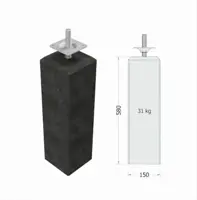 Gardenlux Betonpoer recht Antraciet 15x15x60 cm - afbeelding 3