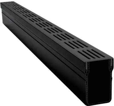 Gardenlux Garden Drain Designgoot Zwart aluminium 100x6,5x10 cm - afbeelding 1