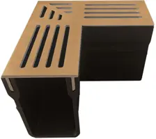Gardenlux Garden Drain Hoekstuk Cortenstaal 15x6,5x10 cm - afbeelding 1