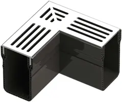 Gardenlux Garden Drain Hoekstuk Grijs aluminium 15x6,5x10 cm - afbeelding 1